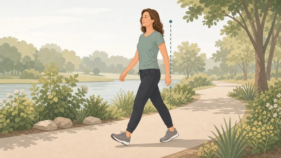 Illustration of Emma walking tall with eyes forward