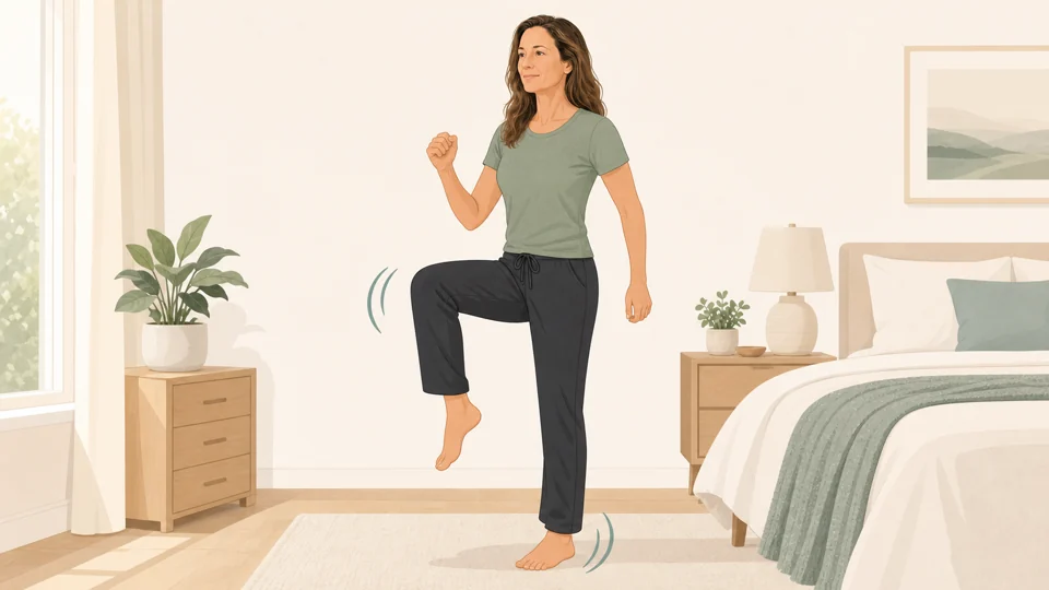 Illustration of Emma gently marching in place